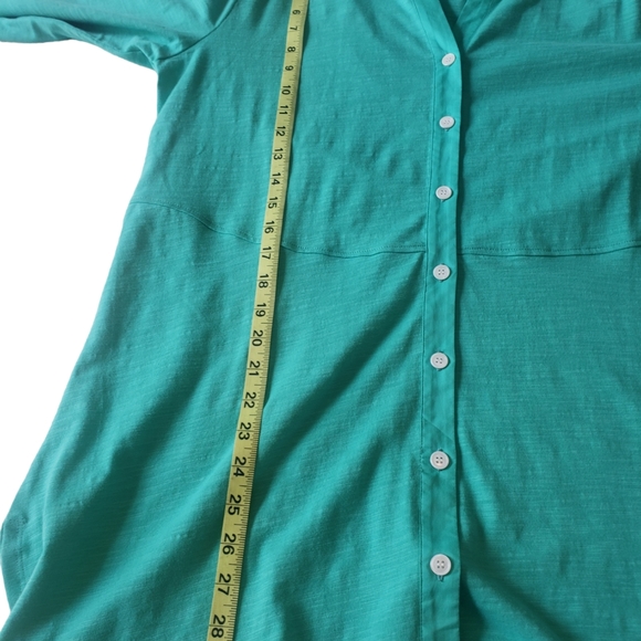 - Soft Surroundings cotton comfy light weight tunic button down top NWT. - Picture 9 of 11